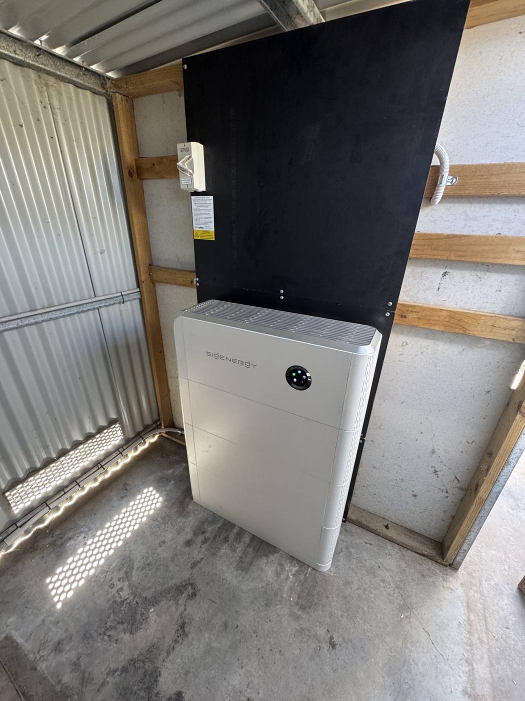 Sigenergy battery installed in a battery hut